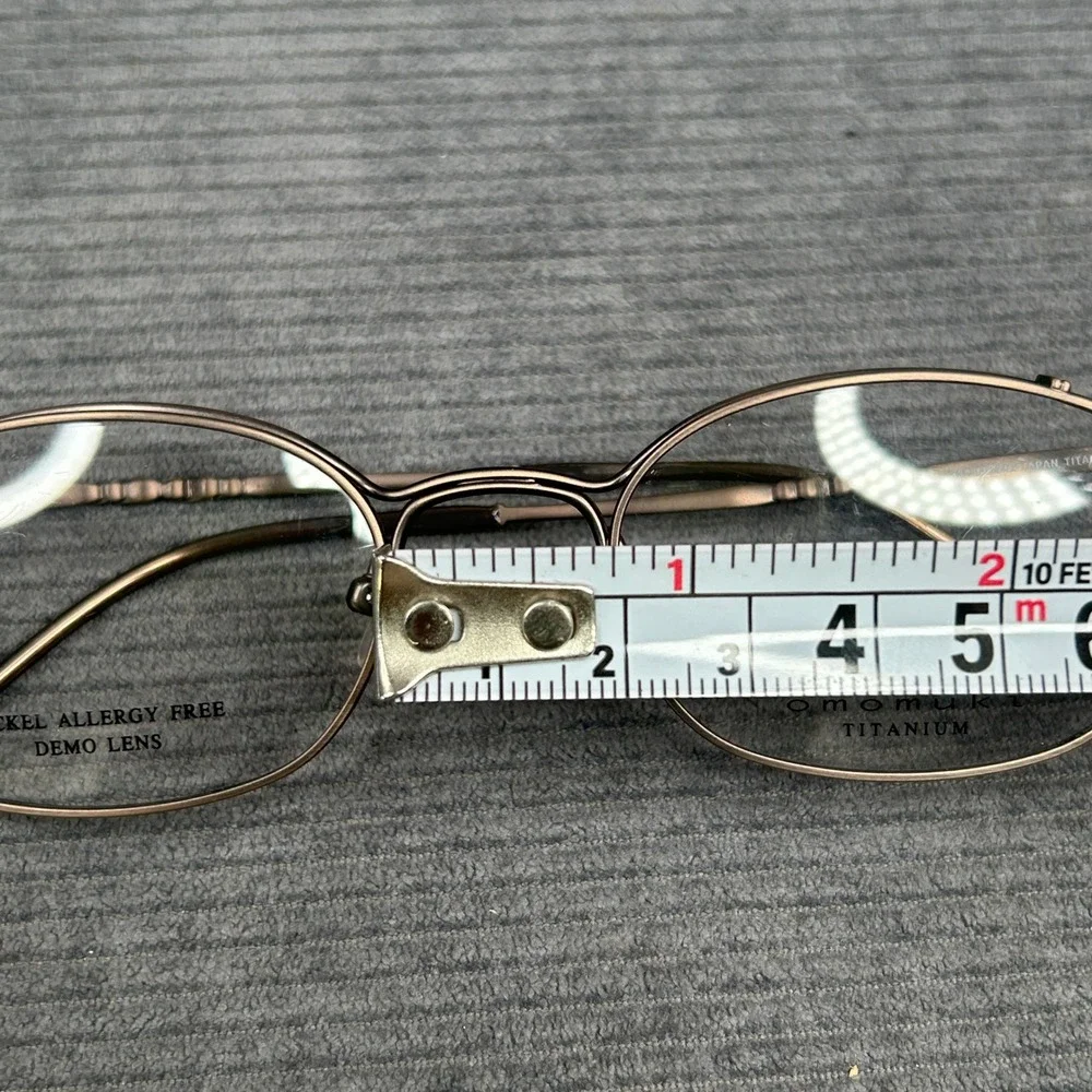 Omomuki K005 Titanium Y2k Eyeglass Frames Bronze Oval Japan Made 48-18-135